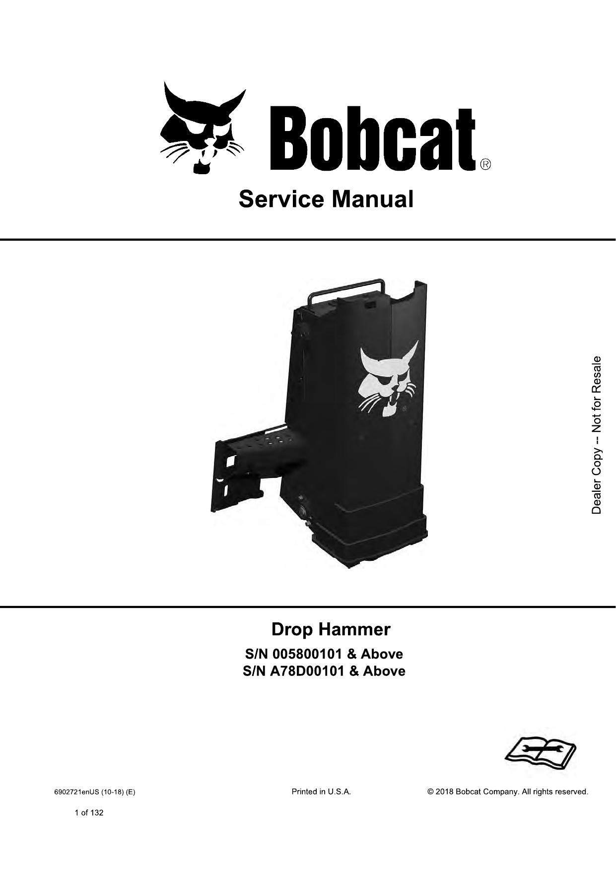 Drop Hammer Service Manual Bobcat